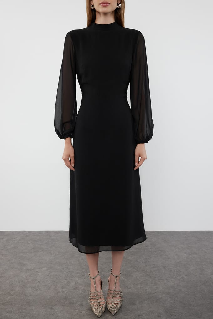 Dames midi-jurk met print, lang, geschikt voor overdag en 's avonds.