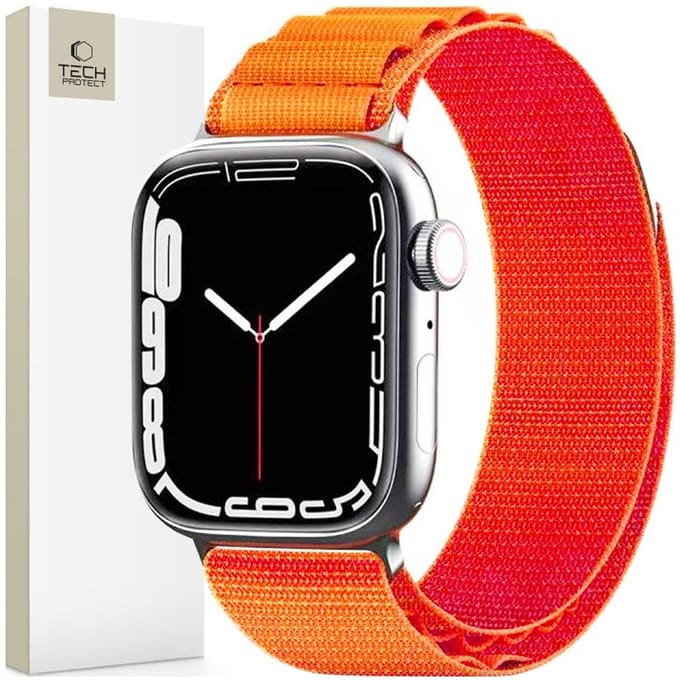 Tech-Protect Nylon Pro Strap for Apple Watch 4 / 5 / 6 / 7 / 8 / 9 / SE / Ultra 1 / 2 (42 / 44 / 45 / 49 mm) - Orange