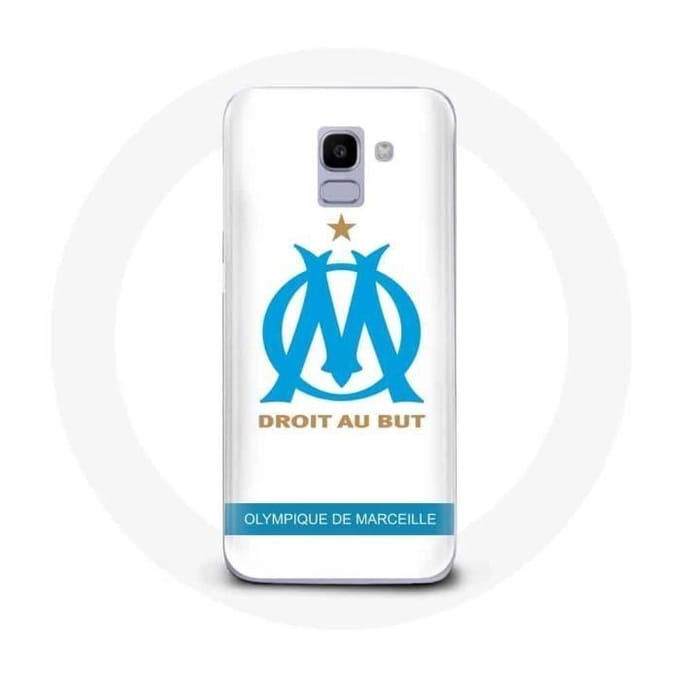 Case voor Samsung Galaxy A6 2018 Olympique de Marseille Logo Witte Achtergrond