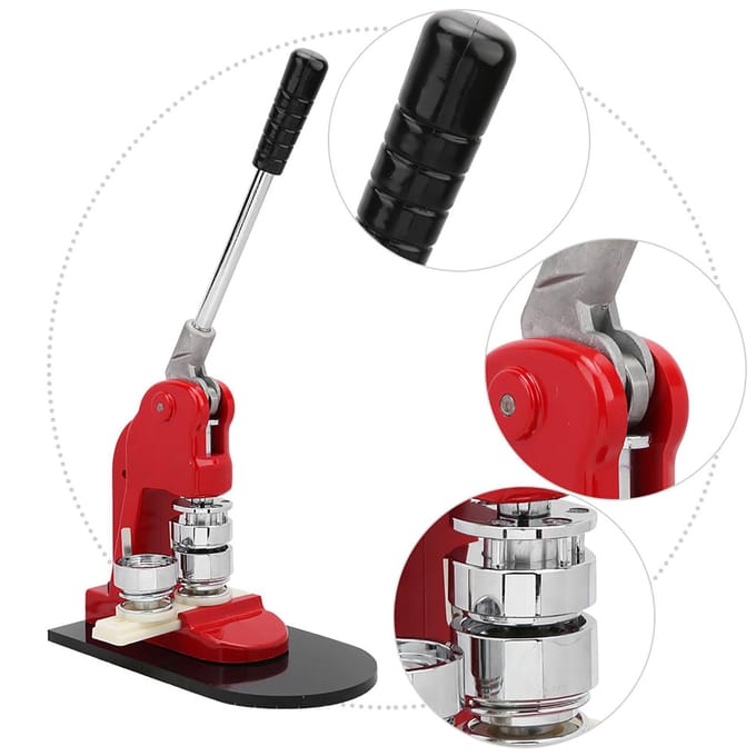 Aluminiumlegering Knopmaker 32mm Badge Knop Maakmachine met Verbruiksartikelen red
