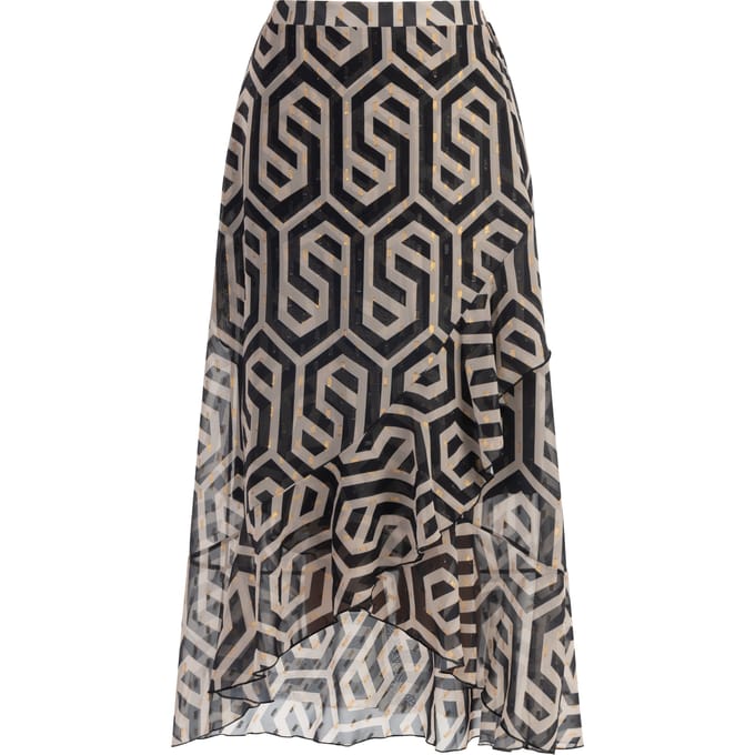 Faina midirok Dames zwart/beige