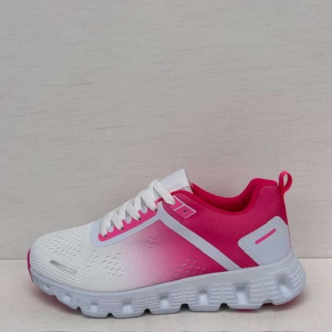 Sportieve sneakers met gave zool wit roze Roze / 37