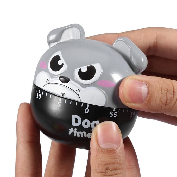 Minuterie de cuisine mécanique, mignon chien, compteurs manuels pour la cuisine à domicile, outil de rappel(gris) Gray gray