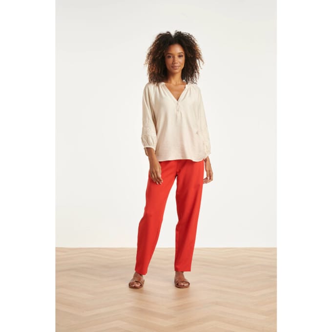 Smashed Lemon Elegante pantalon met plooi en hoge taille |