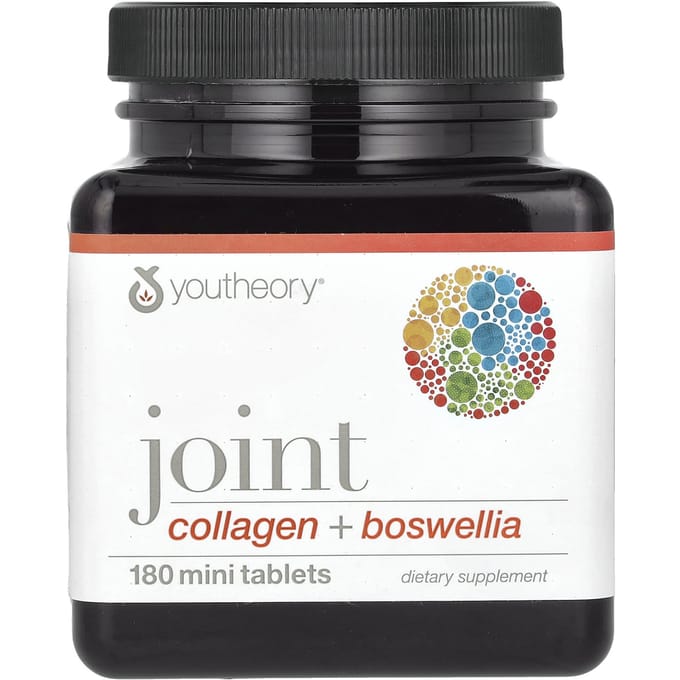 Youtheory, gewrichten, collageen + boswellia, 180 minitabletten