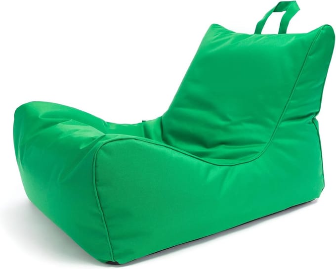 XL Groene Zitzak Fauteuil met Opbergvak en Handvat - Polyester - 80x60x60cm