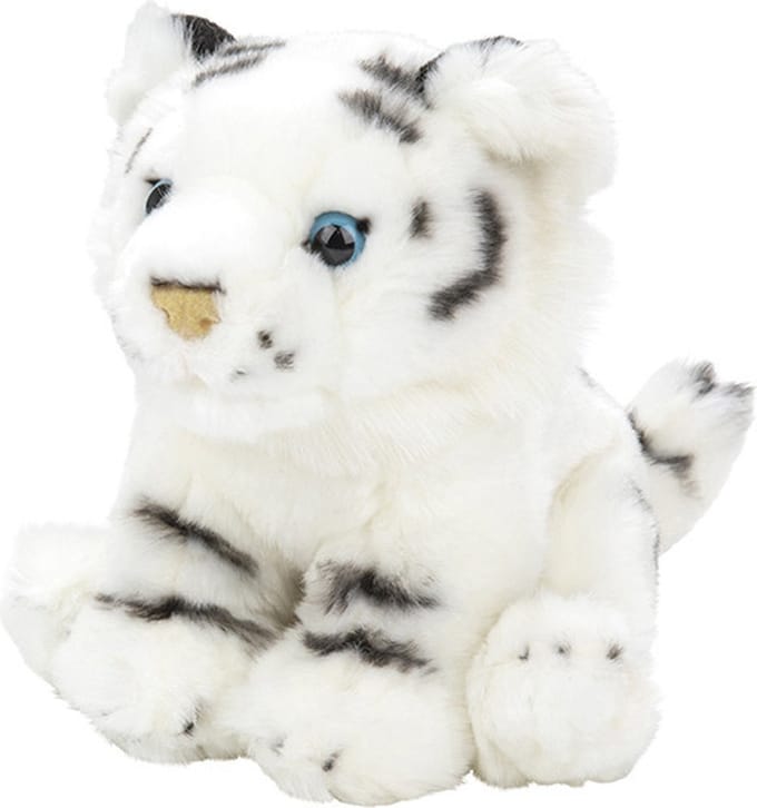 Nature Planet Tijger knuffel - wit - 18 cm - knuffeldier