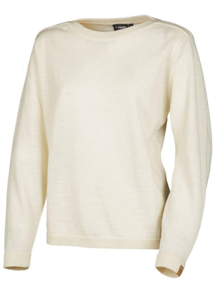 Ivanhoe trui NLS Tunabo Natural White boothals - 100% zuivere ongeverfde wol