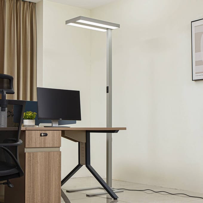 Arcchio LED vloerlamp Logan Ultra HCL CCT, zilver, dimbaar