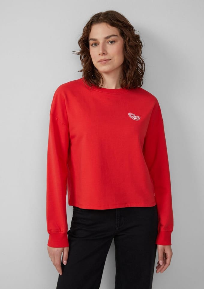 Geborduurde boxy sweatshirt voor vrouwen QS