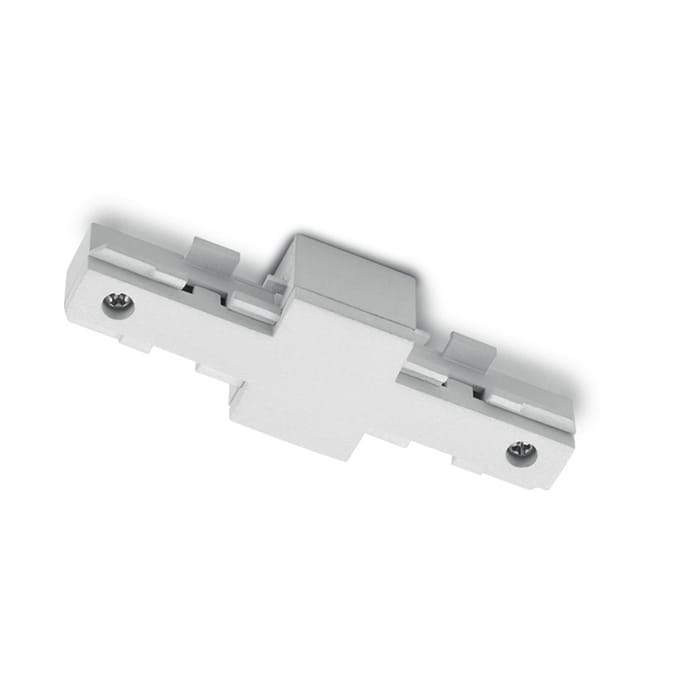 Spanningsrail Isolator - DUOLINE - Rechte Connector - 2 Fase - Mat Wit