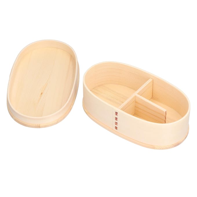 800ml Houten Voedselcontainer Draagbare Bento Lunchbox Kinderen Lunchcontainer voor Reizen Kantoor Kamperen beige
