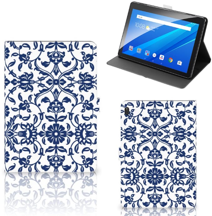 Lenovo Tab E10 Tablet Cover Flower Blue