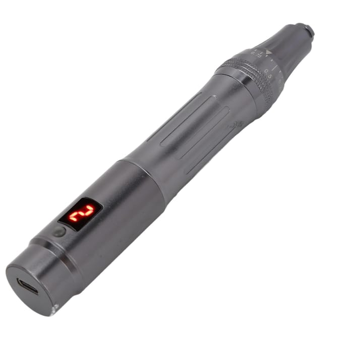 Professionele Microneedling Pen Elektrisch Oplaadbaar Handheld MTS Huid Pen 100‑240V US Stekker US Plug gray