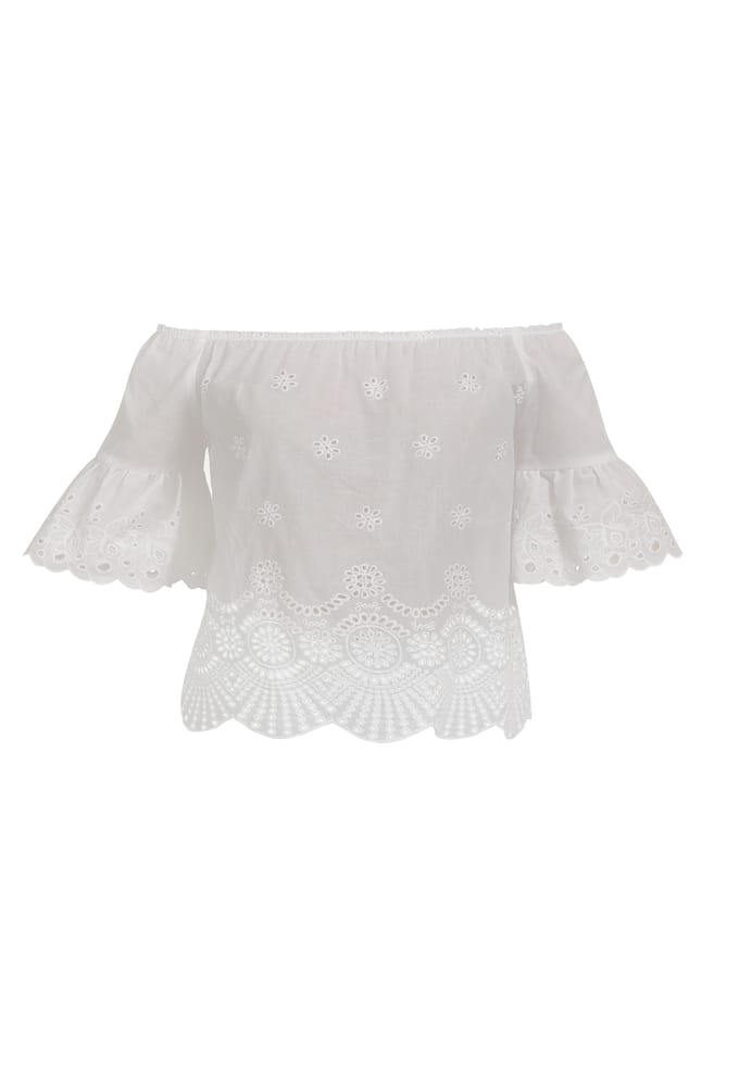 usha carmen blouse Dames wit