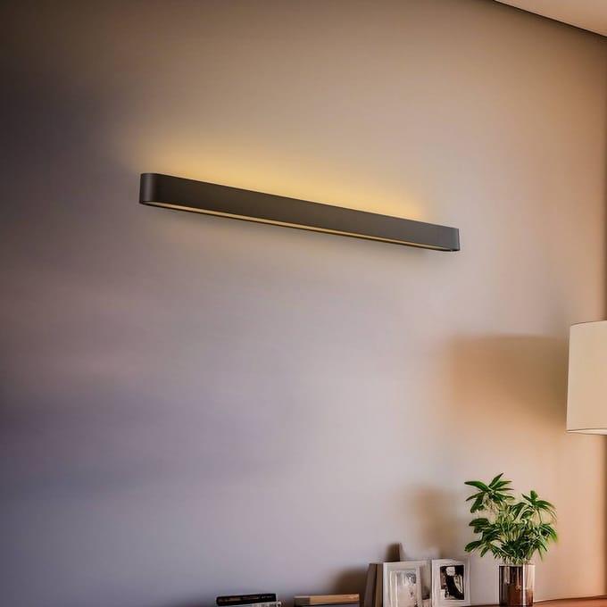 Nowodvorski Lighting Wandlamp Soft, breedte 90 cm, grafiet, aluminium, G13