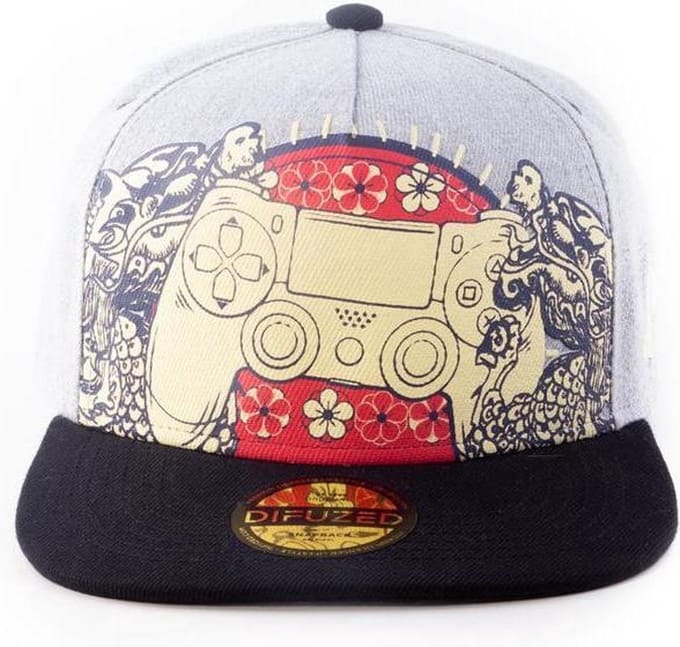 Playstation Snapback Pet Biker Japanese Controller Grijs