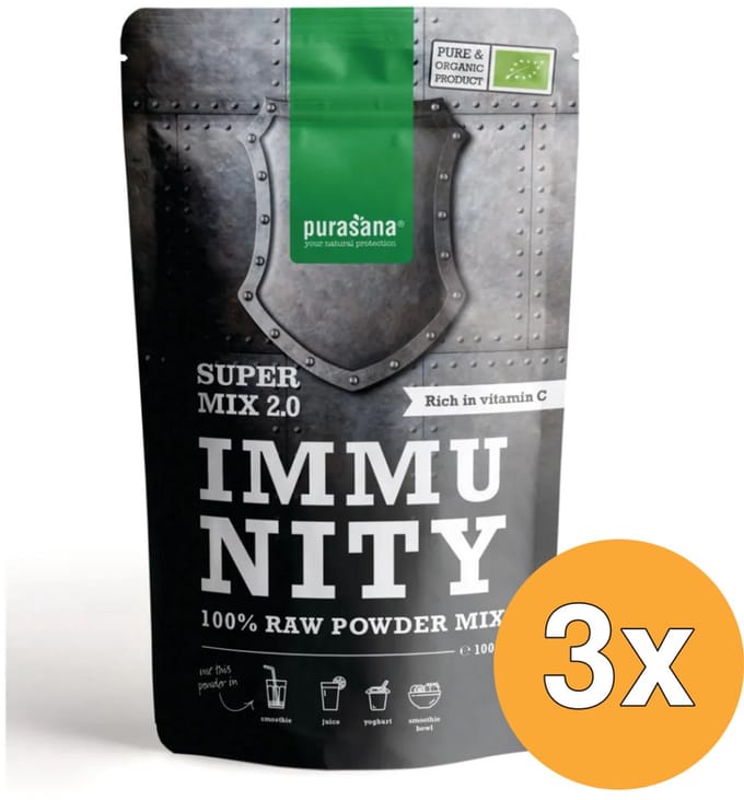 3x Purasana Immunity Mix 2.0 Vegan Bio (100 gr)