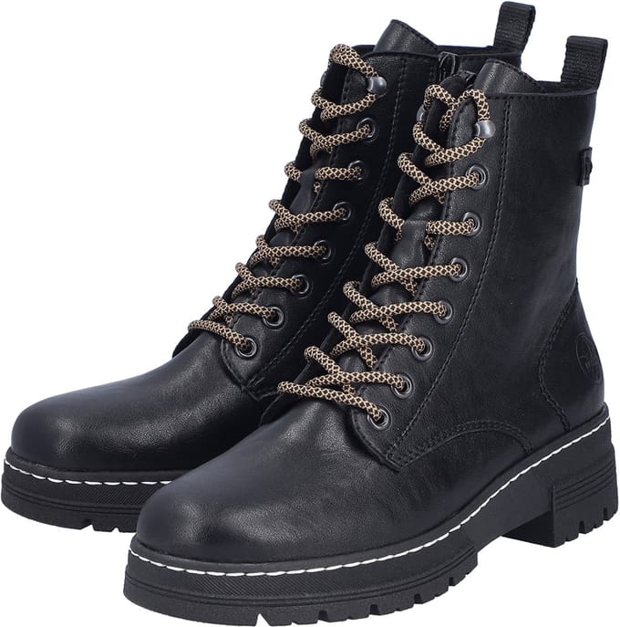 Rieker dames bikerboots enkellaars 73850-00 zwart