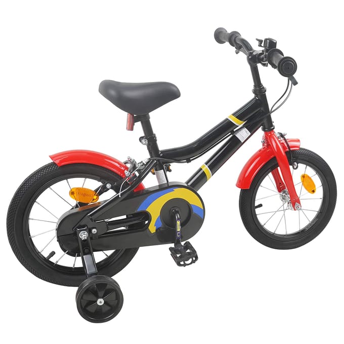 vidaXL - Kinderfiets - 12 - Inch - voor - 2-4 - jaar - oud - Zwart - en - Rood