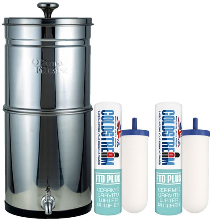 Pure Filters Home RVS Waterfilter - 9 liter - inclusief 2 Coldstream FTO PLUS filters