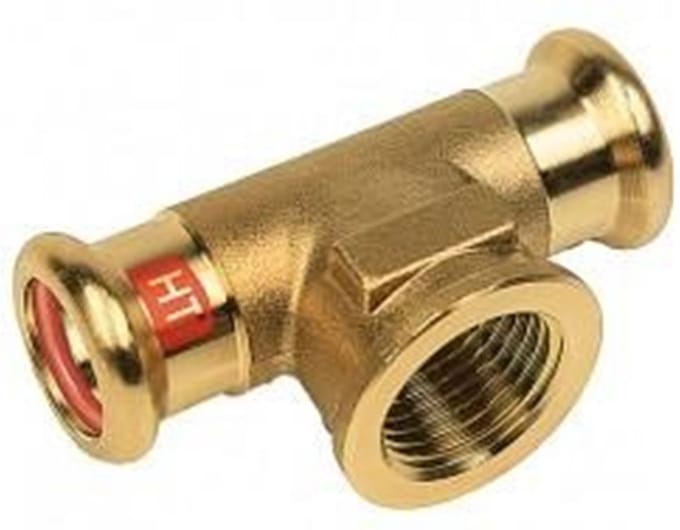 Bonfix Pressfitting roodkoper SOLAR T-koppeling 15x1/2x15 - press x lange binnendraad x press - (m-profiel)