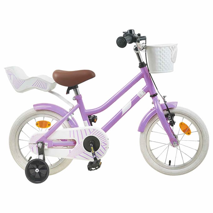 vidaXL - Kinderfiets - 14 - Inch - voor - 3-5 - jaar - oud - Paars