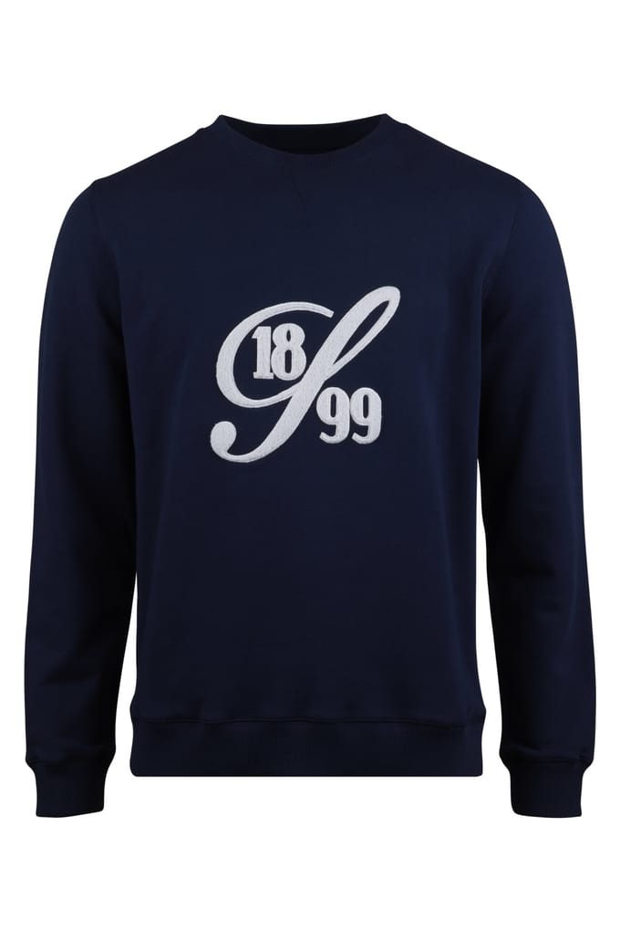 Stenströms Crew Collage Boucle Navy Größe: XXL | Pullover Outlet | Herren | Blau