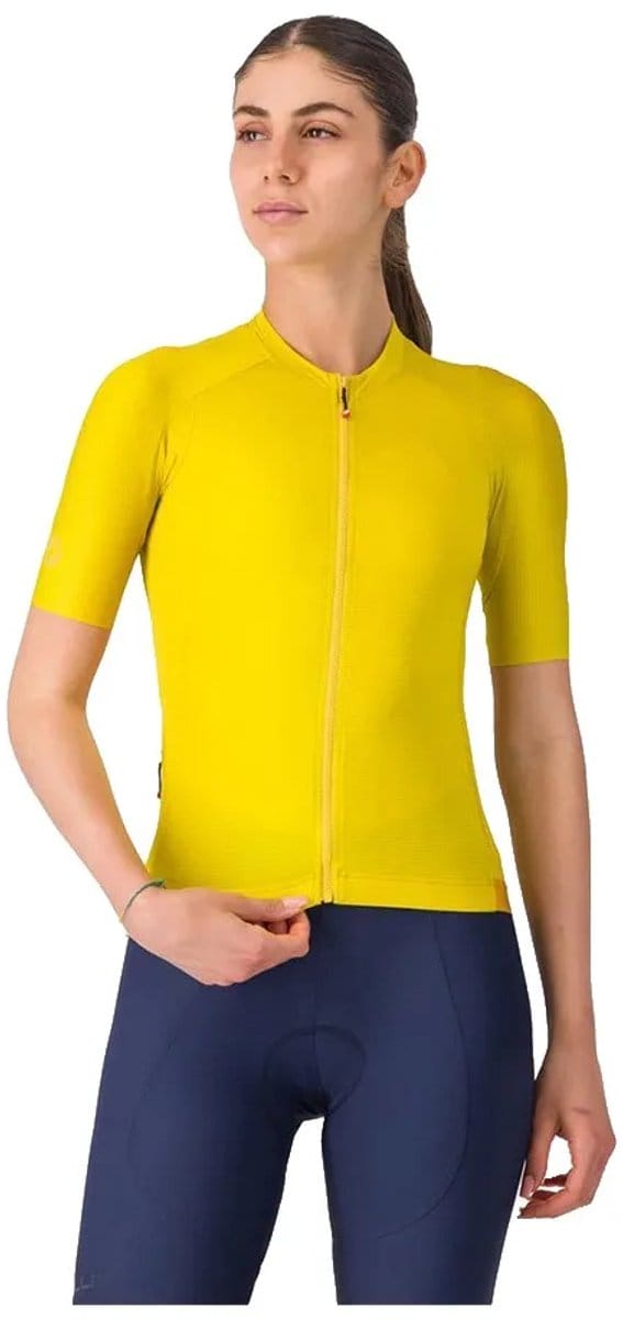 Castelli Espresso 2 Korte Mouw Wielertrui Geel S Vrouw