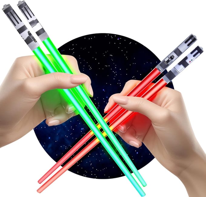 LED Lichtgevende Eetstokjes (2 Paar, Rood en Groen)