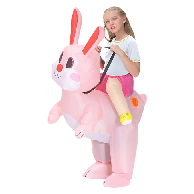 Paashaas Opblaasbaar Kostuum Children, 120-140cm roze