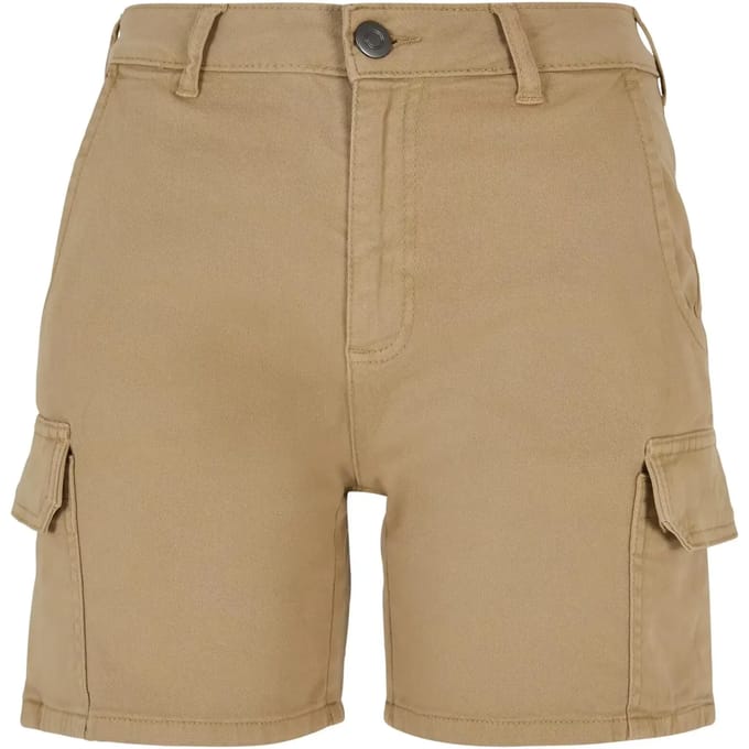 Urban Classics - High Waist Cargo Korte broek - Taille, 33 inch - Beige