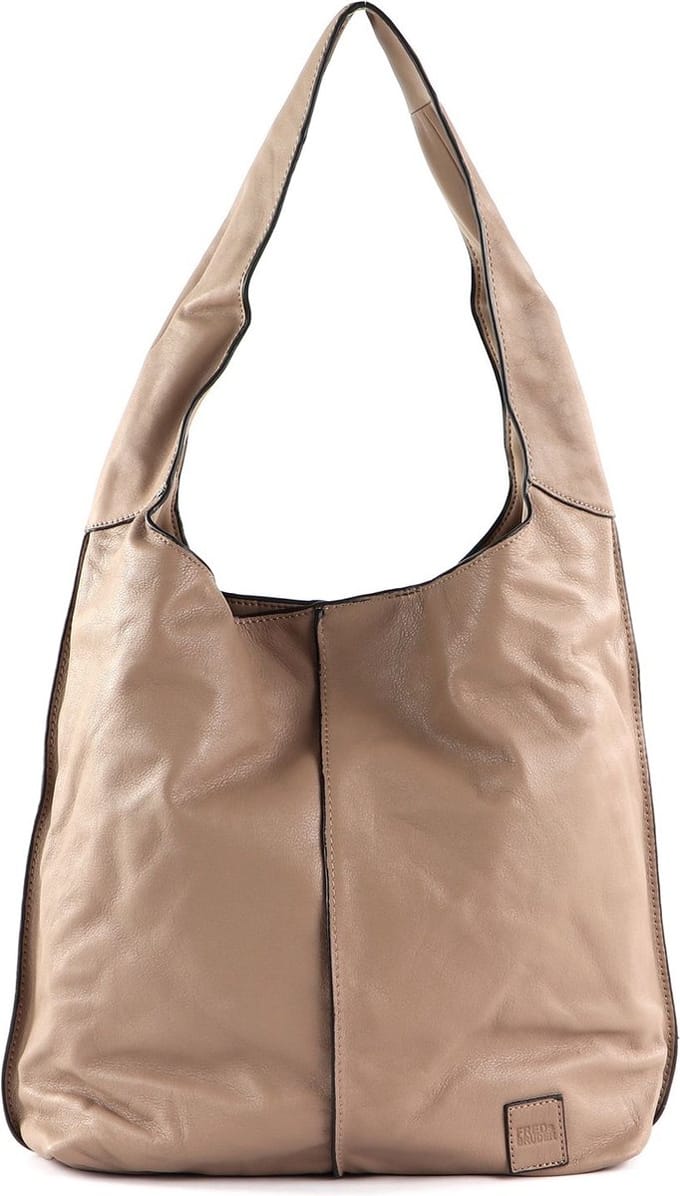 FREDsBRUDER Leren Schoudertas FB 100 II Shoulderbag Soft Taupe Lichtbruin