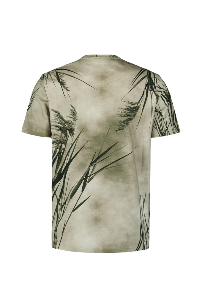 No Excess T-shirt crewneck slub allover print offwhite