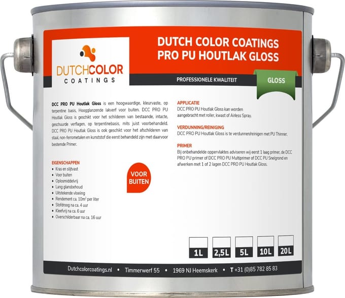 DCC PRO PU Houtlak Gloss - 20L - Wit
