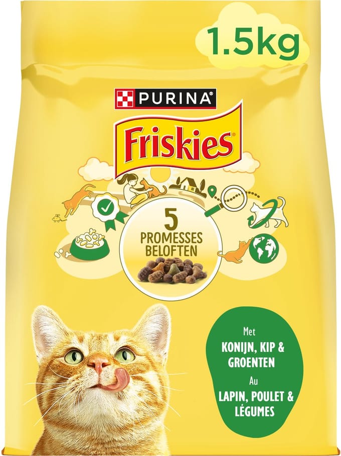 FRISKIES CAT KONIJN, KIP EN GROENTEN - 6x 1.5kg