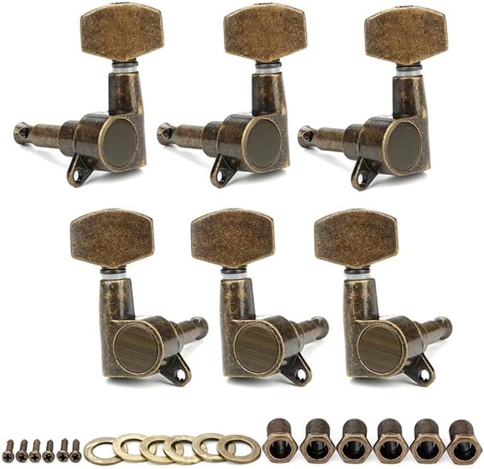 Solidchoice - 6 Stuks Akoestische Gitaar Tuning Pegs in Brons