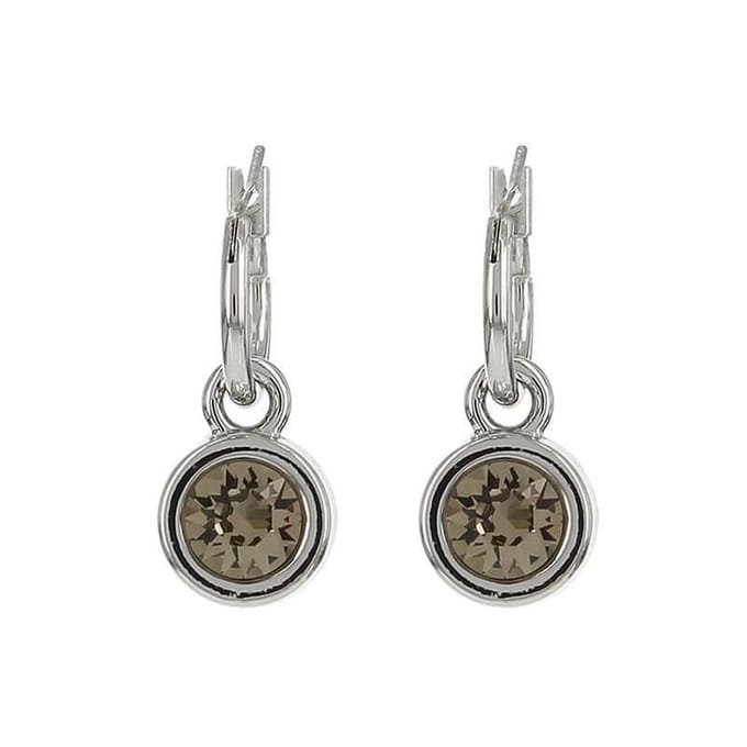 Biba Hang Oorbellen met Swarovski Steentje Greige