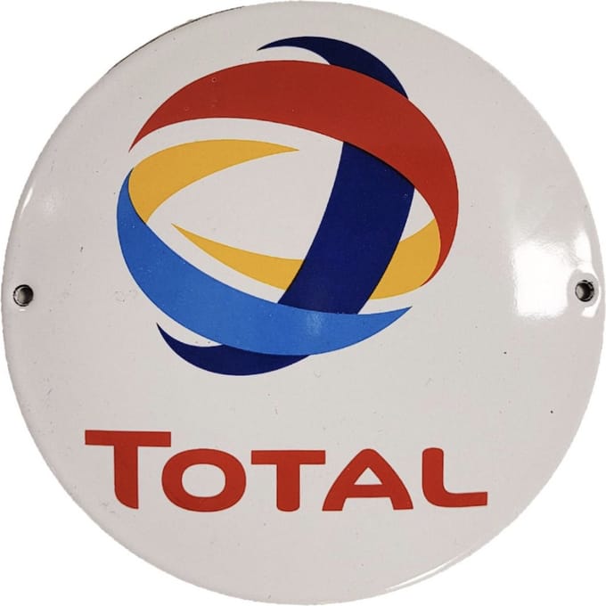 Total Logo Emaille Bord 12cm