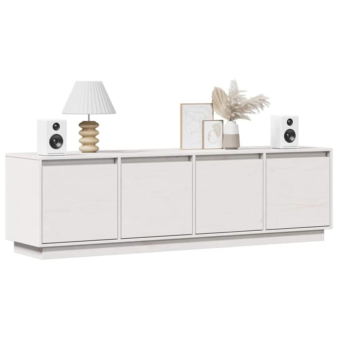 vidaXL - Tv-meubel - 156x37x45 - cm - massief - grenenhout - wit