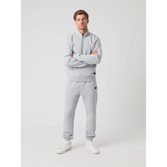 Centre Half Zip Trui Heren Light Grey Melange L