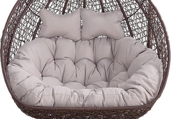 Hangstoel Kussen - Eierstoel Vervanging - Buiten Ontspannen - Extra Dikke Vulling - 150 x 110 cm - Grijs