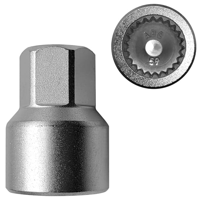 Clé de remplacement pour écrou de blocage de roue Porsche, adaptateur de douille pour écrou de blocage de roue à paroi mince 69, roue 59