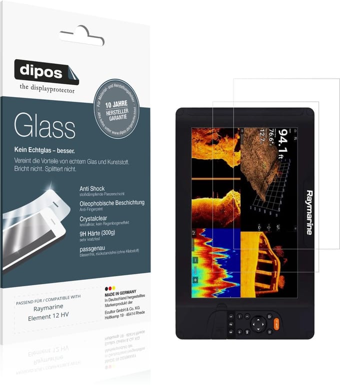 dipos – 2x Pantserfolie geschikt voor Raymarine Element 12 HV | 9H Screenprotector