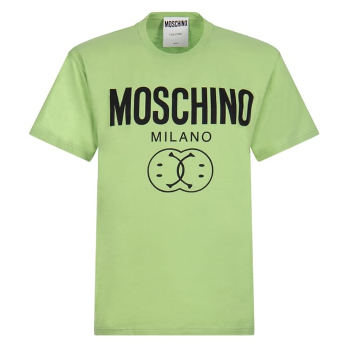 Moschino Milano Double Smiley Groen T-shirt