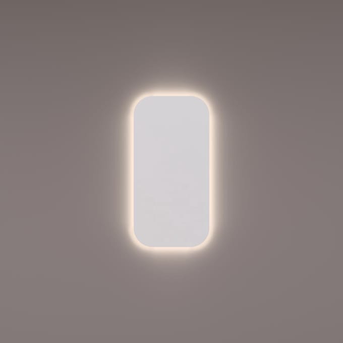 HIPP Design spiegel Basic Line Verticaal Afgerond met Indirecte LED Verlichting 40 x 80 x 3 cm + Spiegelverwarming en Infrarood Sensor Dimmer