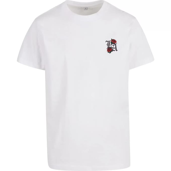 Mister Tee - LA Roses EMB Heren Tshirt - S - Wit