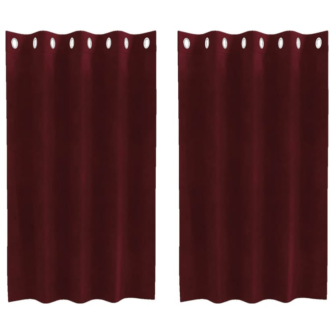 vidaXL - Gordijnen - 2 - st - Wijnrood - 140 - x - 140 - cm - fluweel