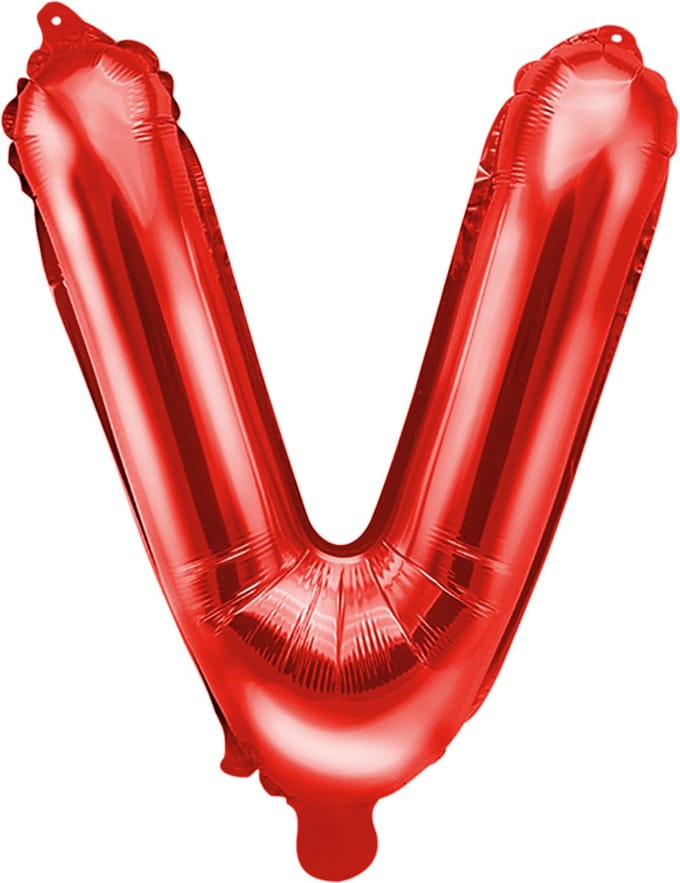 Folieballon letter V - 35cm rood
