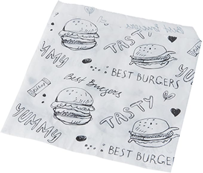 1x 1000 Hamburgerzakken Pergament 135 cm x 13 cm wit vetvrij